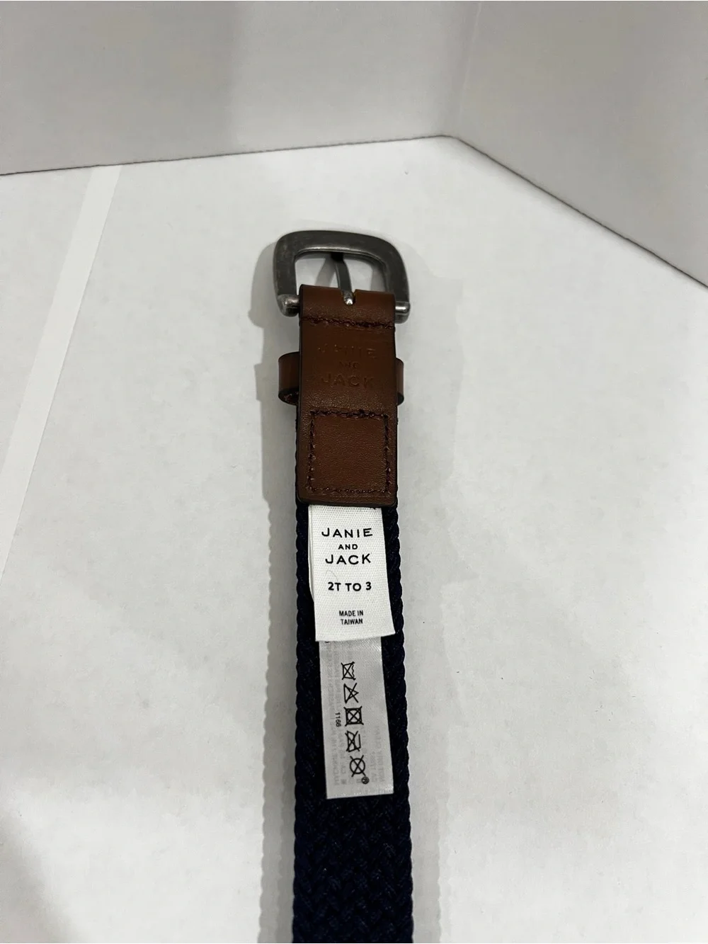 Janie and Jack Boys Braided Navy Blue Belt Size 2-3 Toddler With Buckle